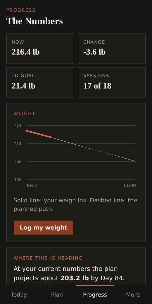 Forge 12 Virtual weight progress chart